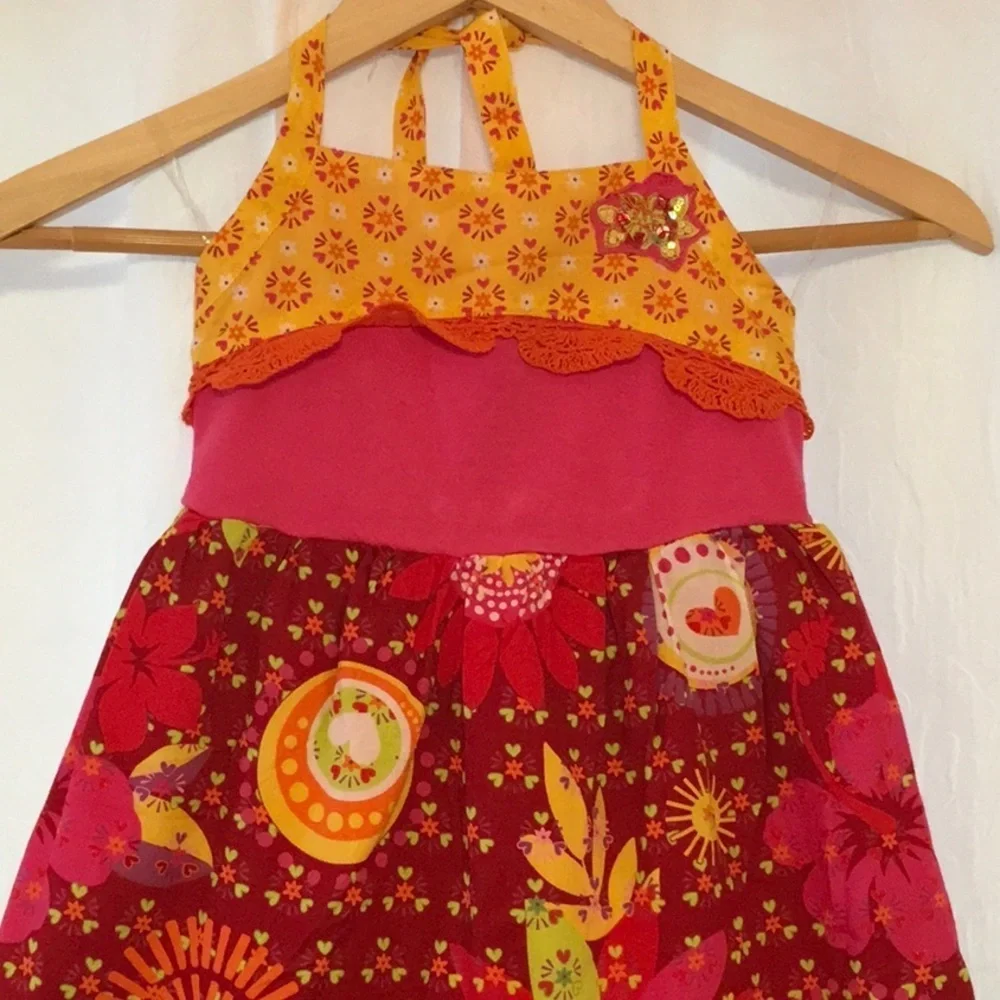 🍇The Children’s PLACE pink and red floral  (6X/7)  dress GUC